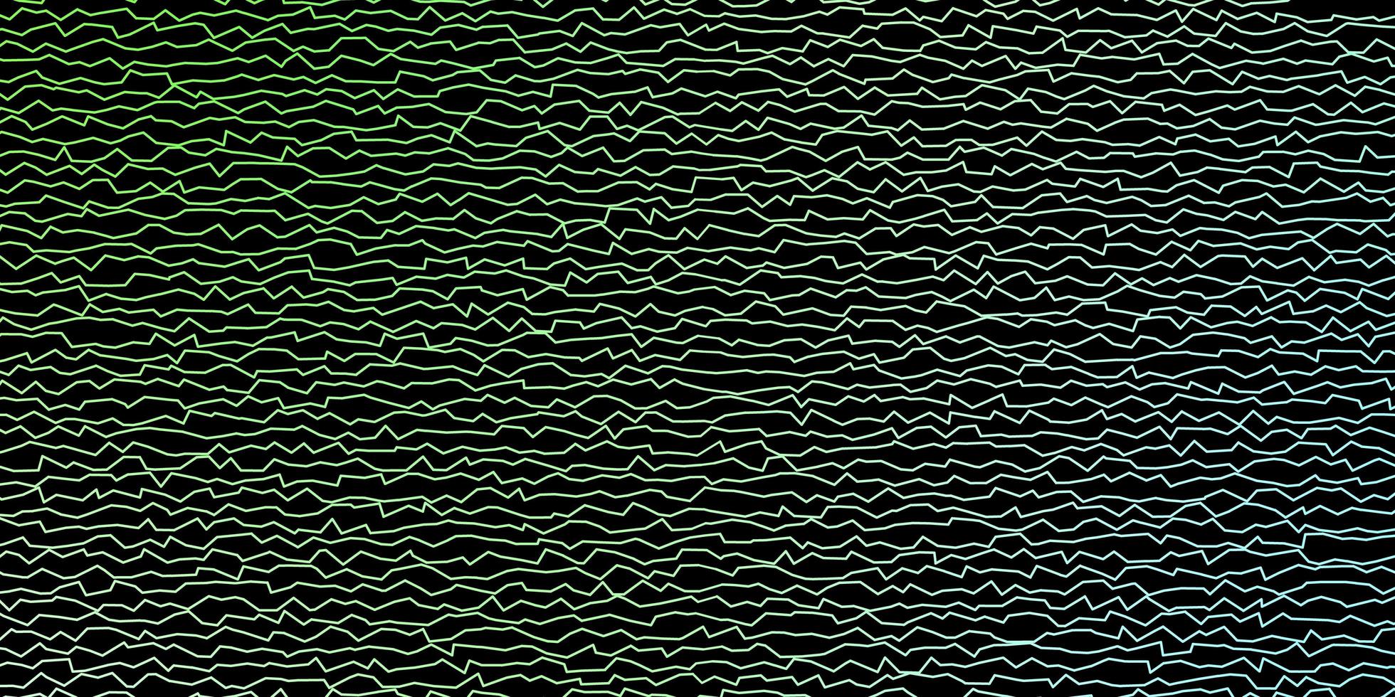 mörkgrön vektorbakgrund med böjda linjer. vektor