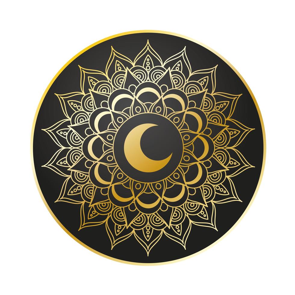 gyllene mandala ramadan kareem dekoration vektor