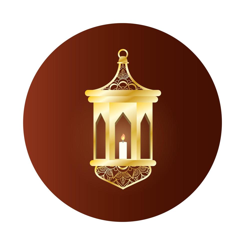 gyllene lampa ramadan kareem dekoration vektor