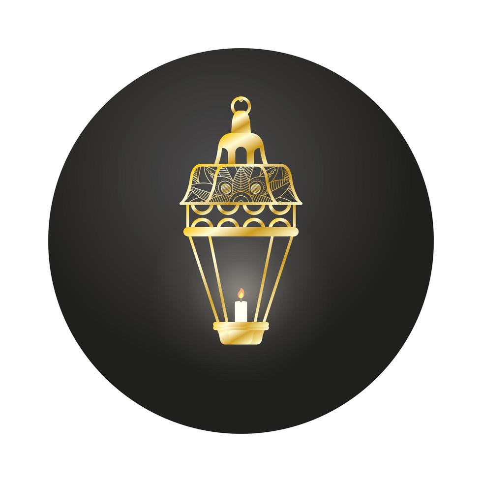 goldene Lampe Ramadan Kareem Dekoration vektor