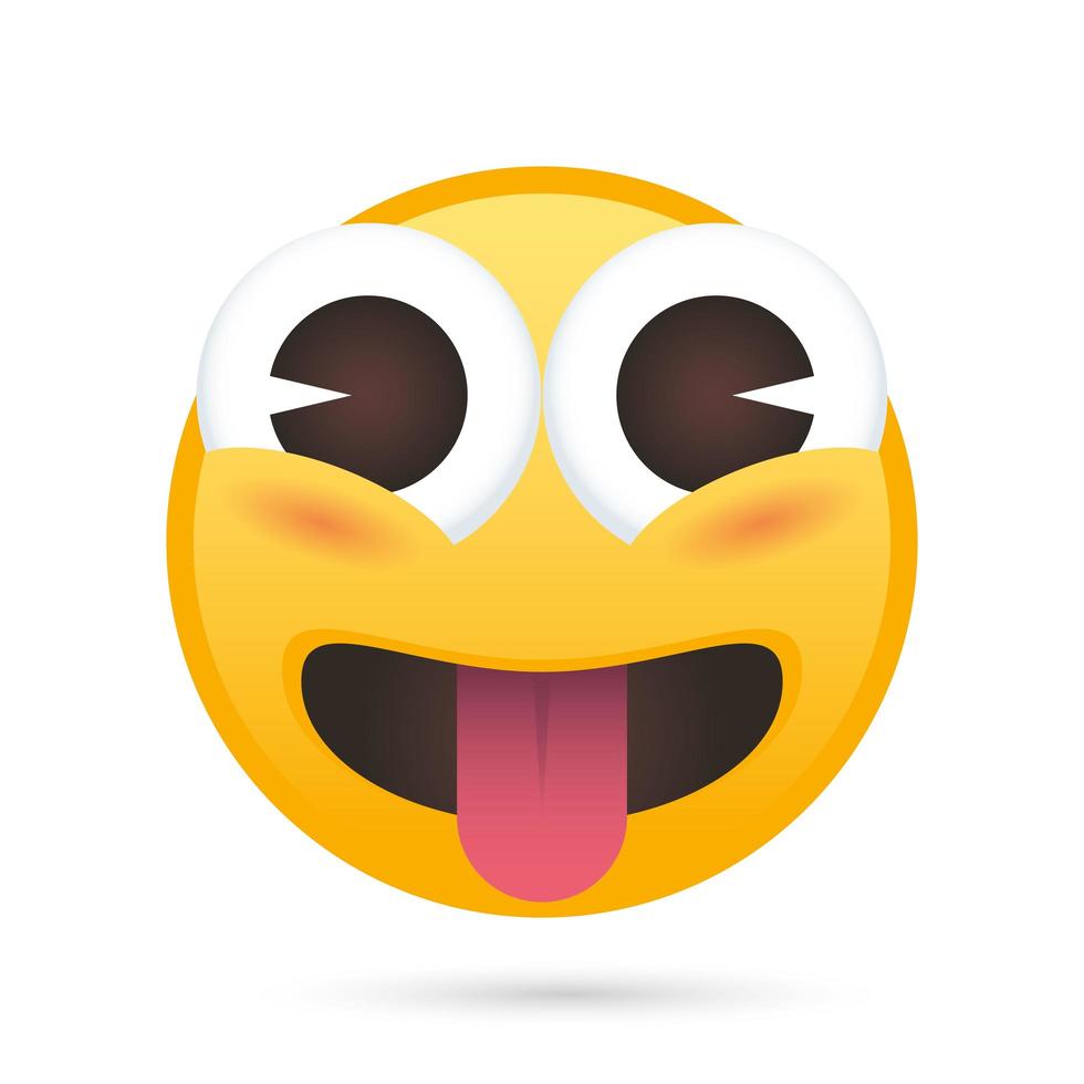 Emoji Gesicht verrückt lustig Charakter vektor