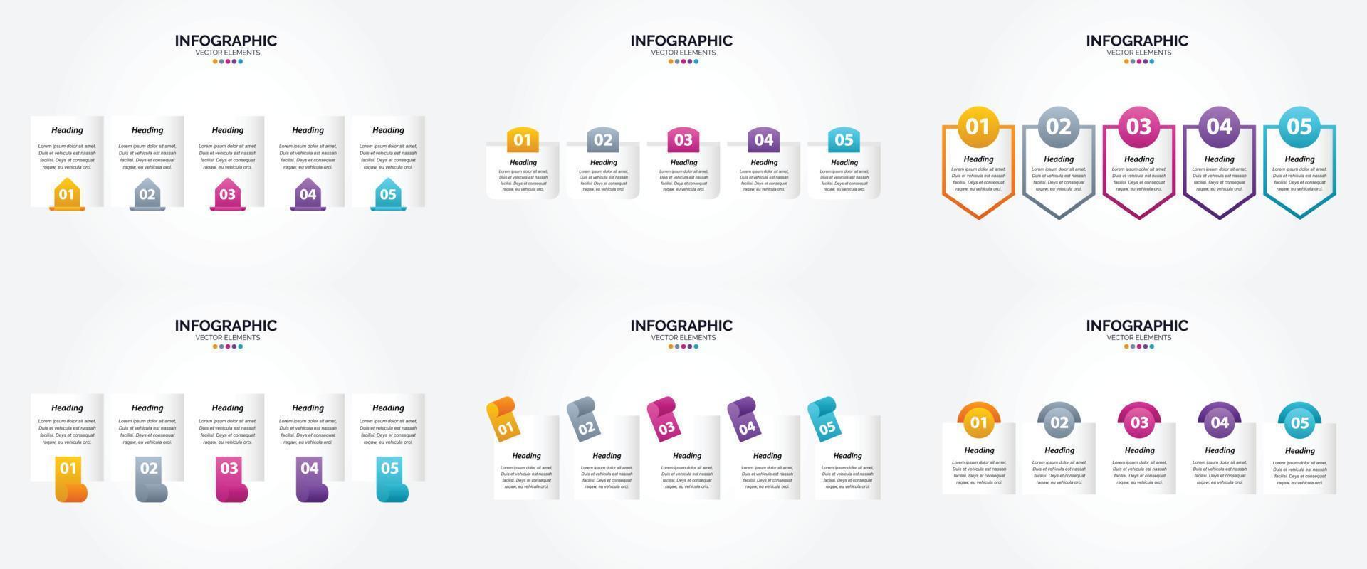 flaches Designset der Vektorillustrations-Infografiken für Werbebroschürenflieger und -zeitschrift vektor