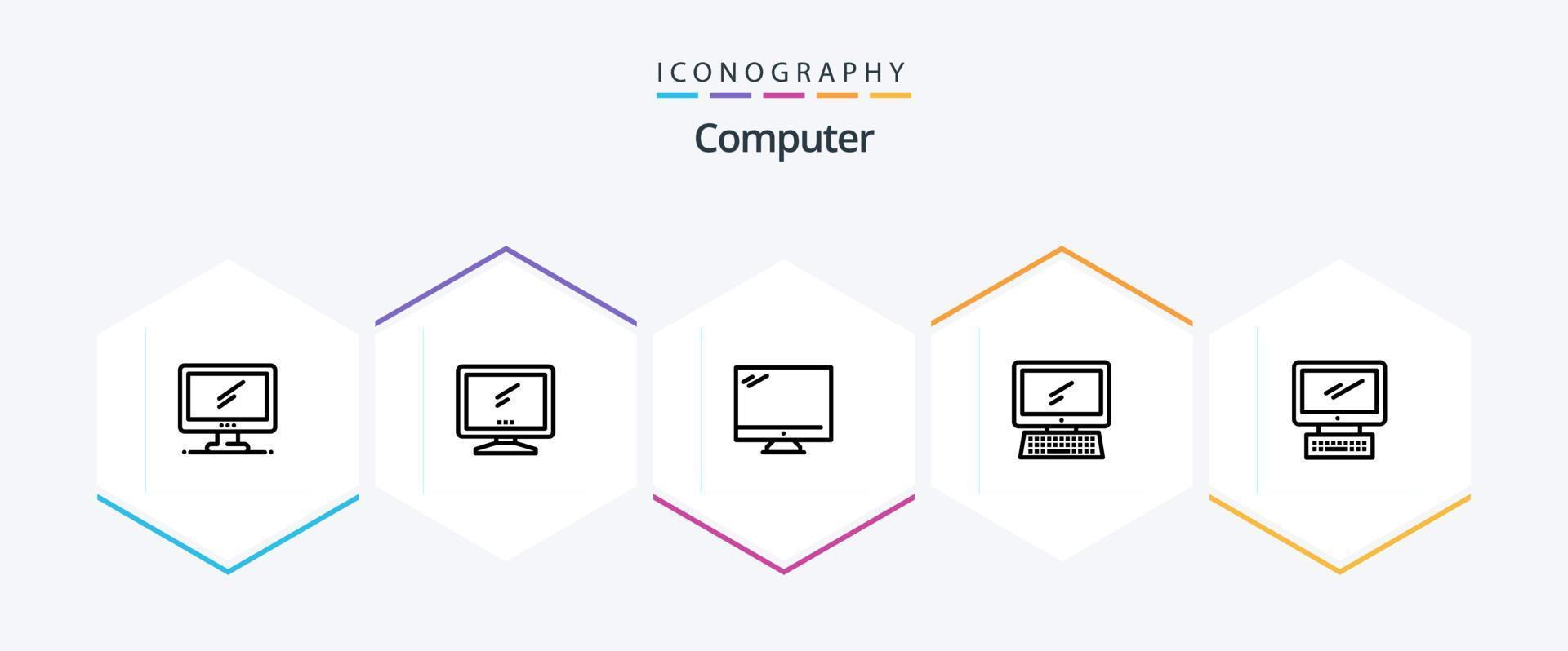 Computer-Icon-Paket mit 25 Zeilen, einschließlich . vektor