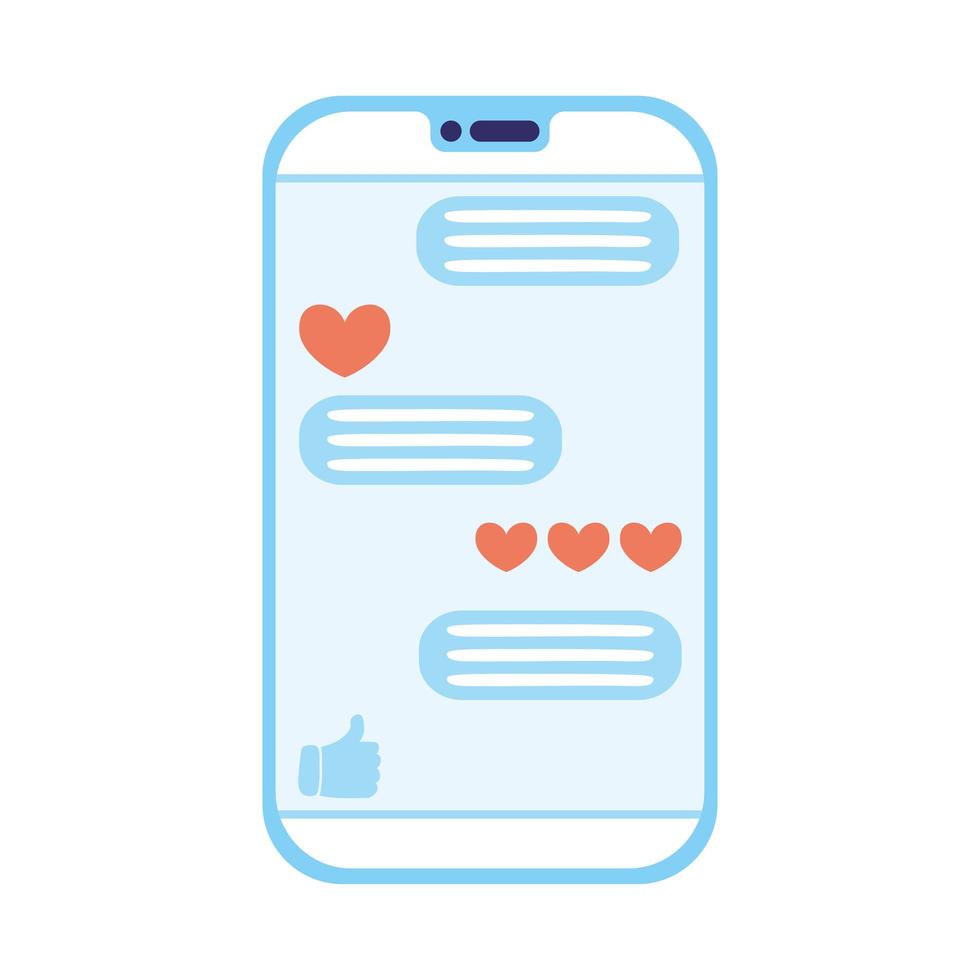 smartphone-enhetsteknik med romantisk chatt vektor