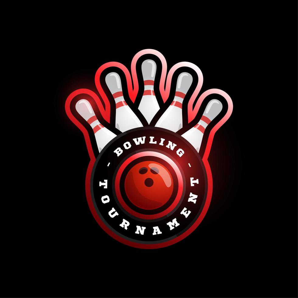 bowling cirkulär vektor logotyp