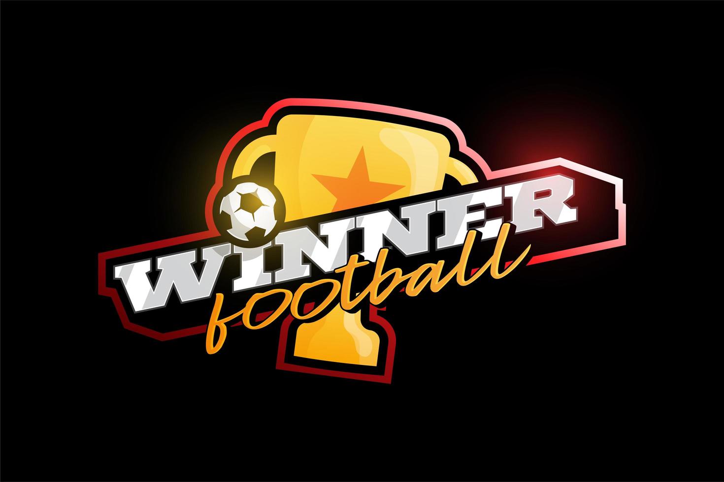 Gewinner 2020 Fußball Vektor Logo