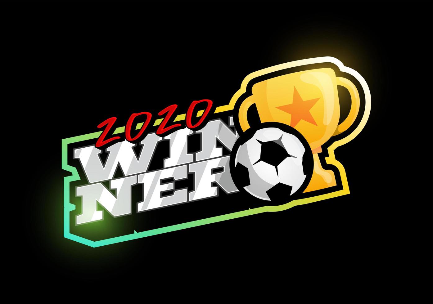 vinnare 2020 fotboll vektor logotyp