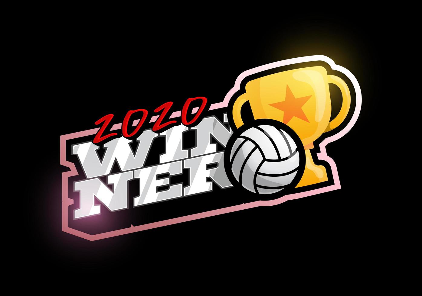 Gewinner 2020 Volleyball Vektor Logo