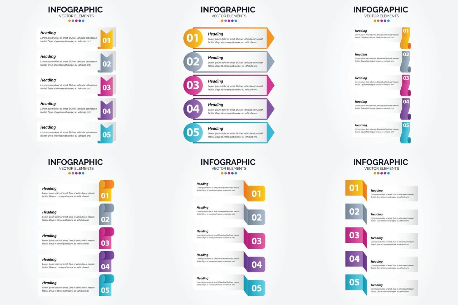 flaches Designset der Vektorillustrations-Infografiken für Werbebroschürenflieger und -zeitschrift vektor