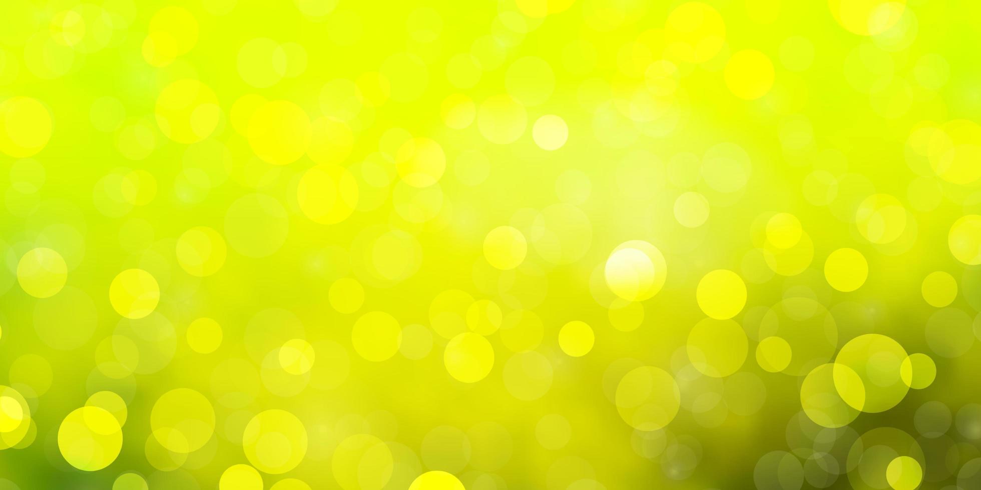 ljusgrön, gul vektorbakgrund med cirklar. vektor