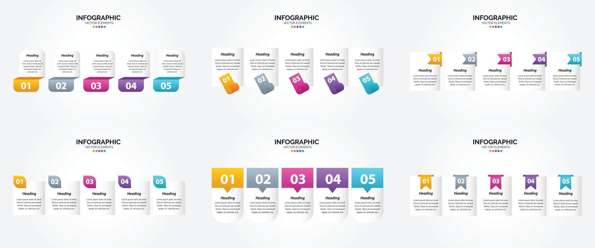 flaches Designset der Vektorillustrations-Infografiken für Werbebroschürenflieger und -zeitschrift vektor