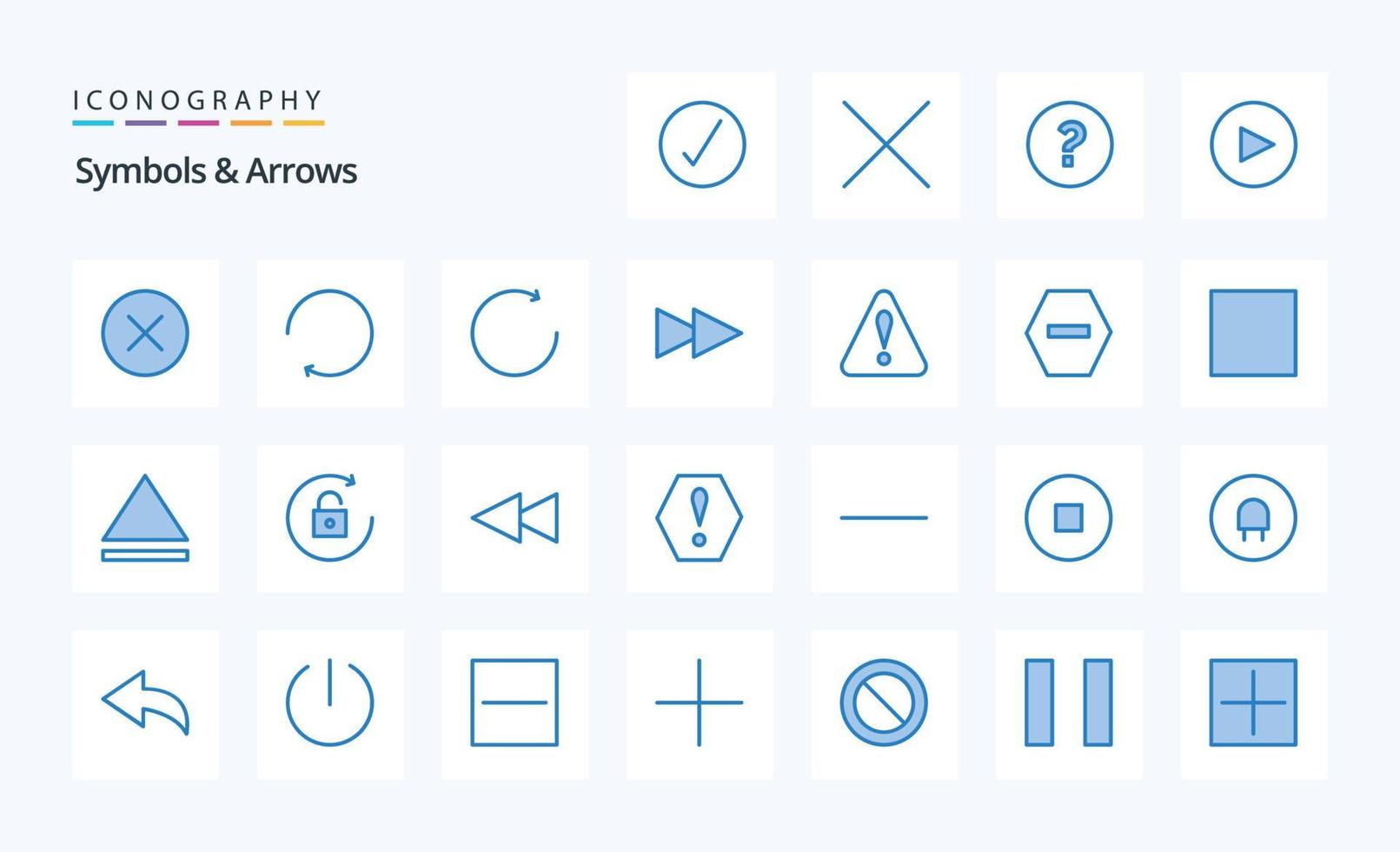 25 symboler pilar blå ikon packa vektor