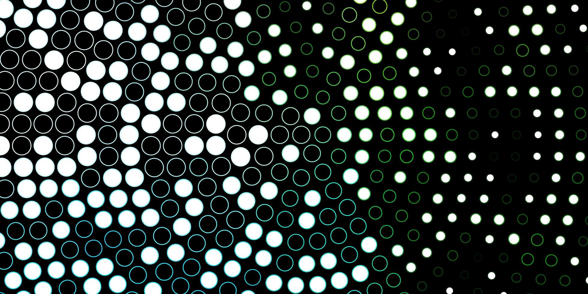 mörkblått, grönt vektormönster med cirklar. vektor