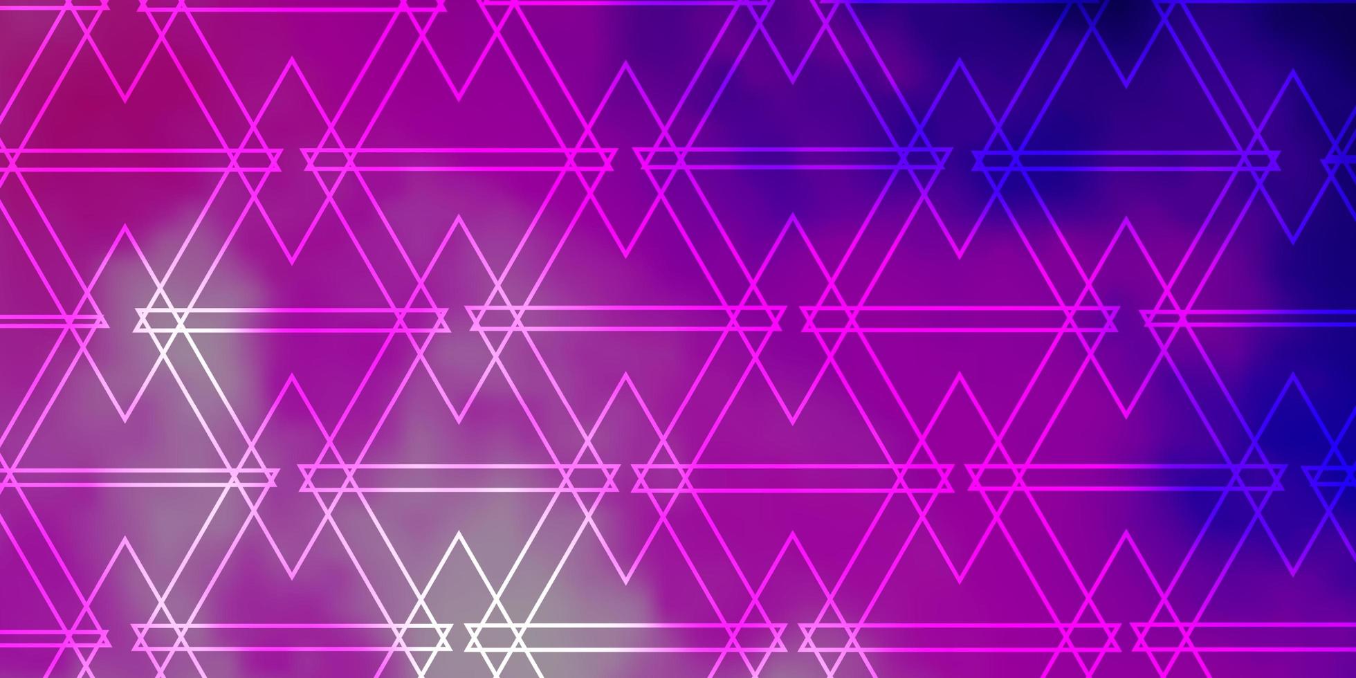 hellviolettes, rosa Vektorlayout mit Linien, Dreiecken. vektor