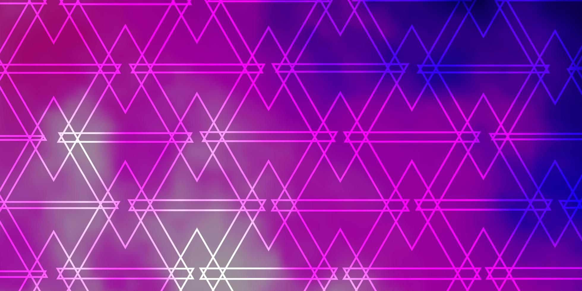 ljuslila, rosa vektorlayout med linjer, trianglar. vektor