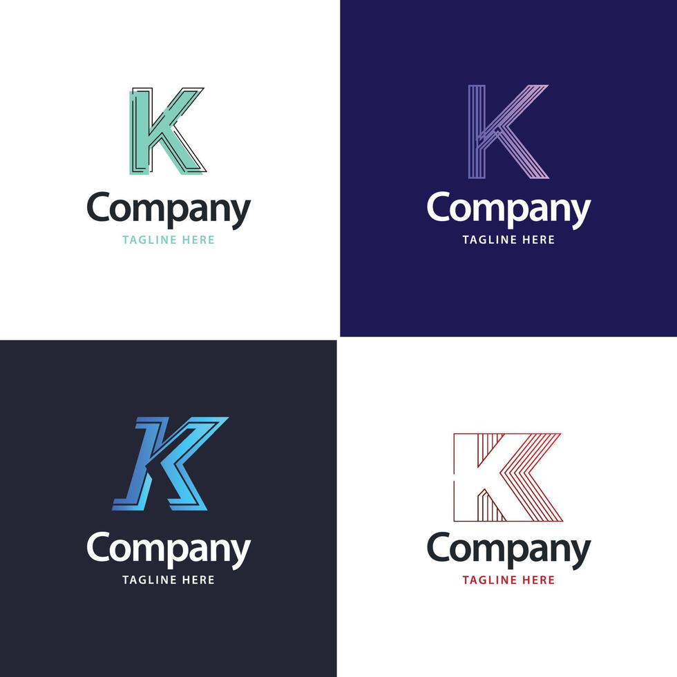 Buchstabe k großes Logo-Pack-Design kreatives modernes Logo-Design für Ihr Unternehmen vektor