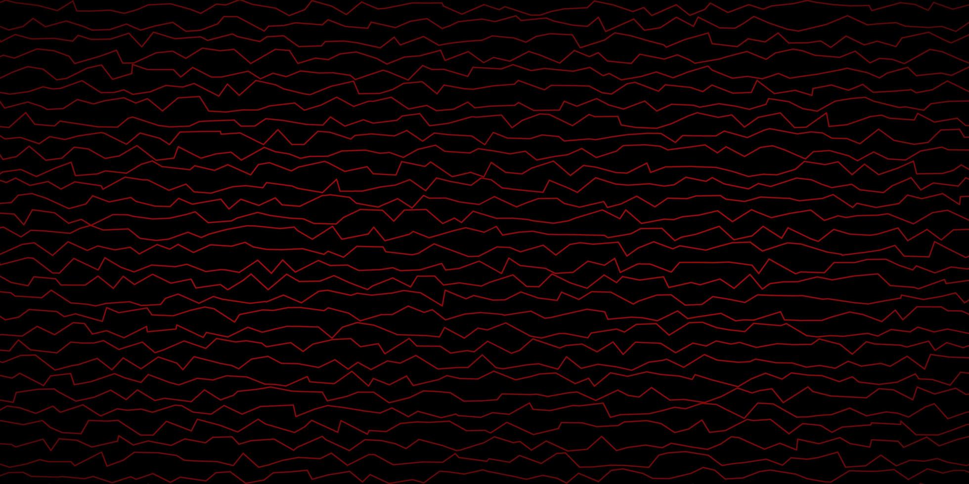 dunkelroter Vektorhintergrund mit gebogenen Linien. vektor