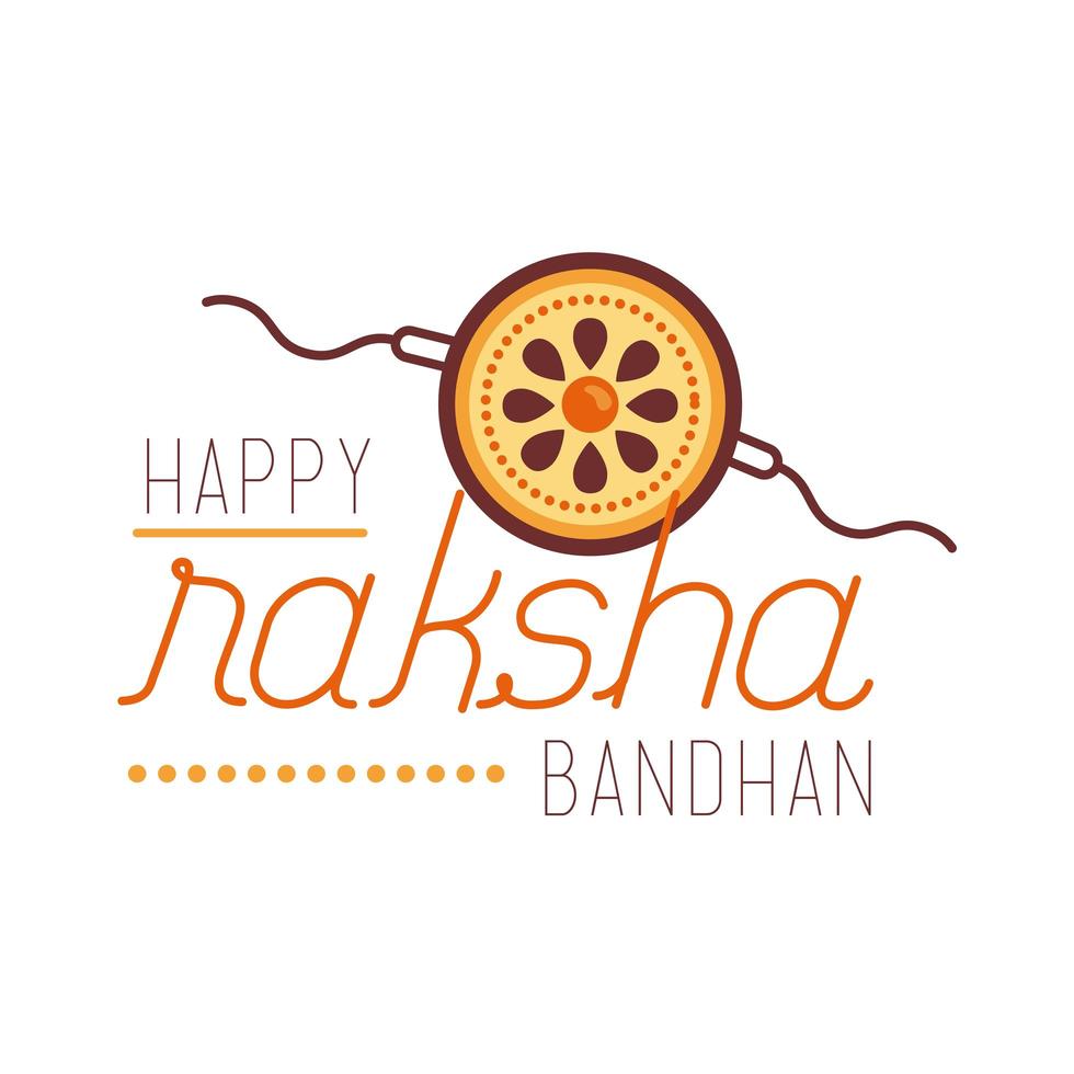 glad raksha bandhan firande med armband platt stil vektor