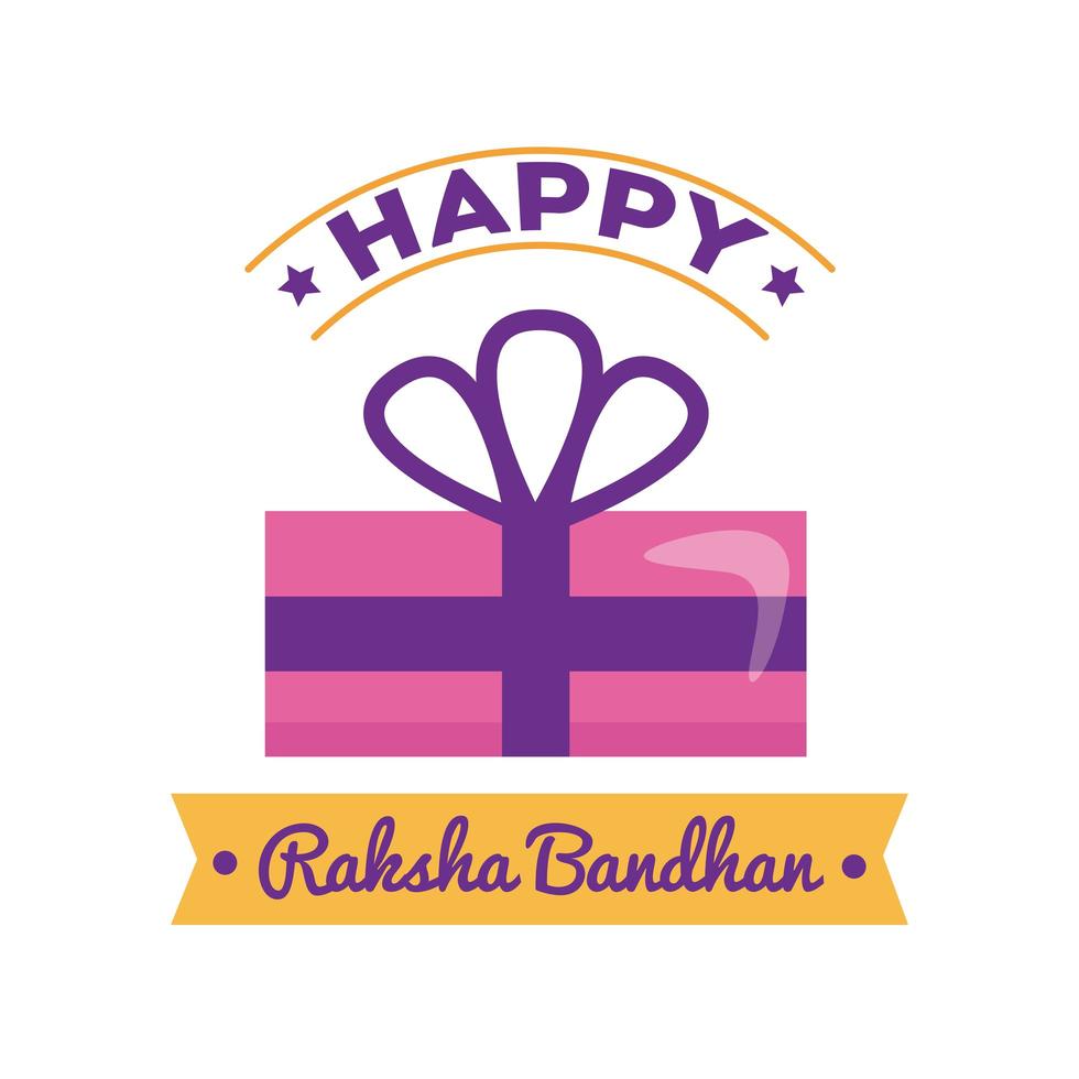 glückliche Raksha Bandhan Feier mit Geschenk flachen Stil vektor