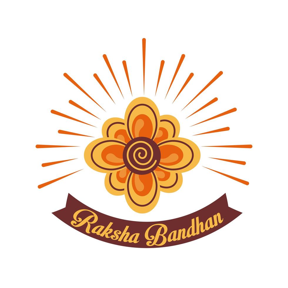 glad raksha bandhan firande med blommönster platt stil vektor