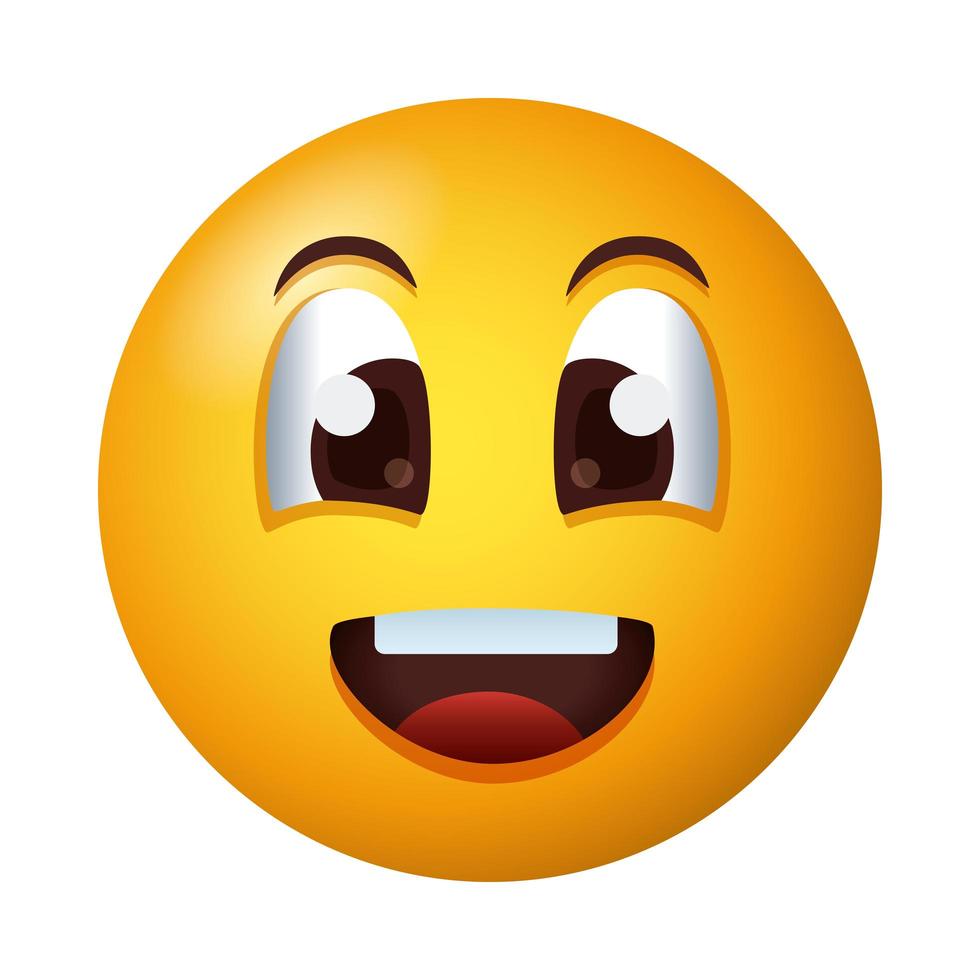 glückliche Emoji-Gesichtsgradienten-Stilikone vektor