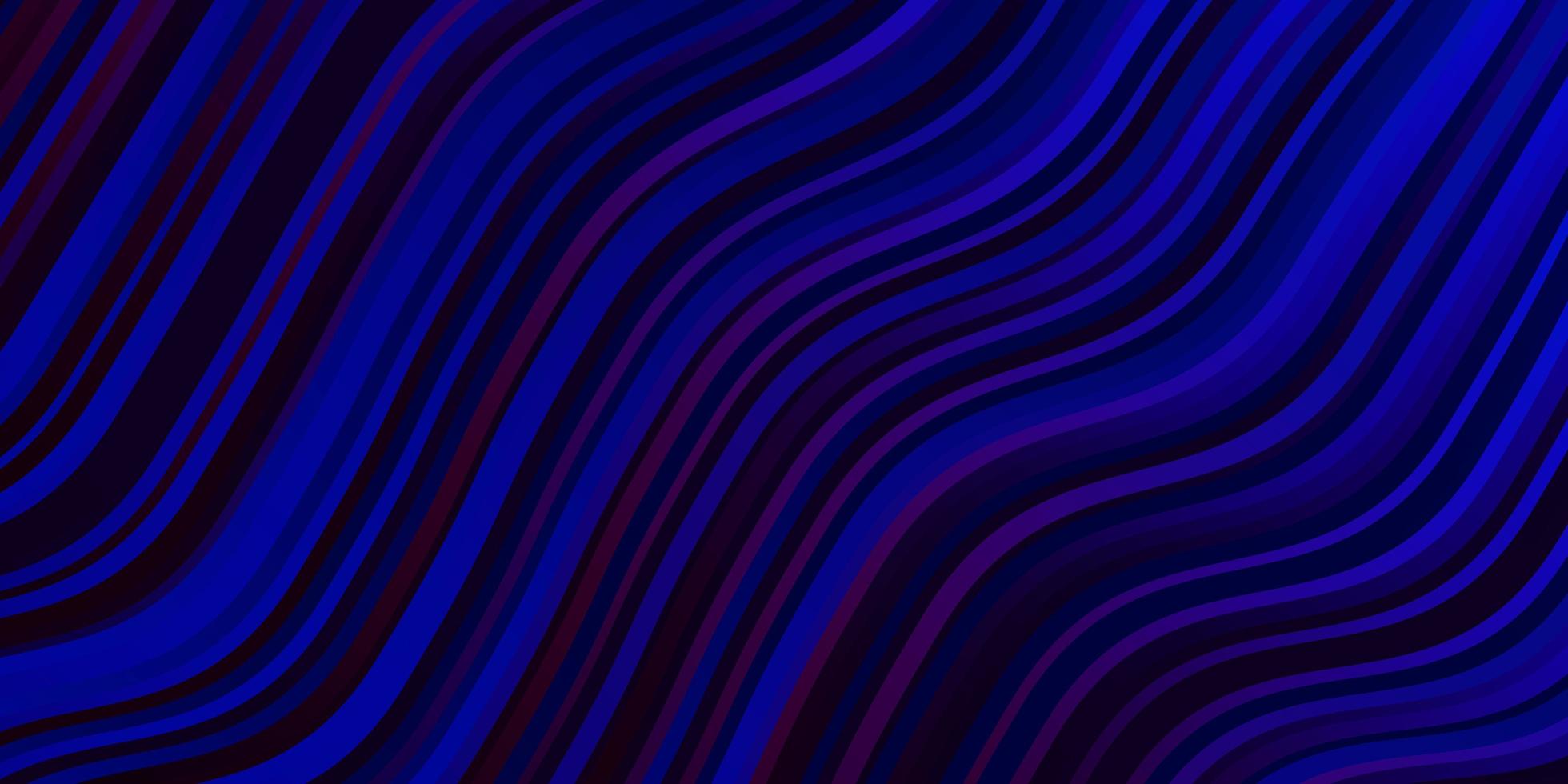 dunkelrosa, blaues Vektormuster mit gekrümmten Linien. vektor