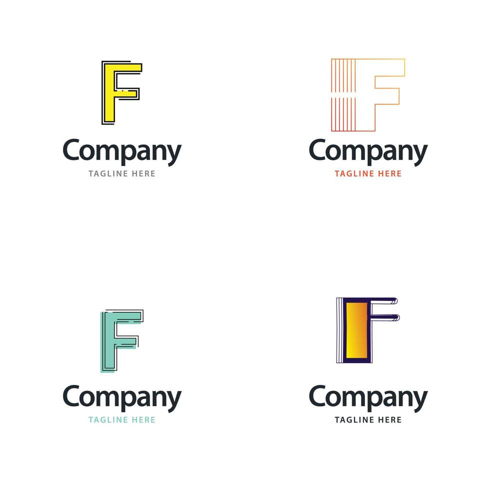 brev f stor logotyp packa design kreativ modern logotyper design för din företag vektor