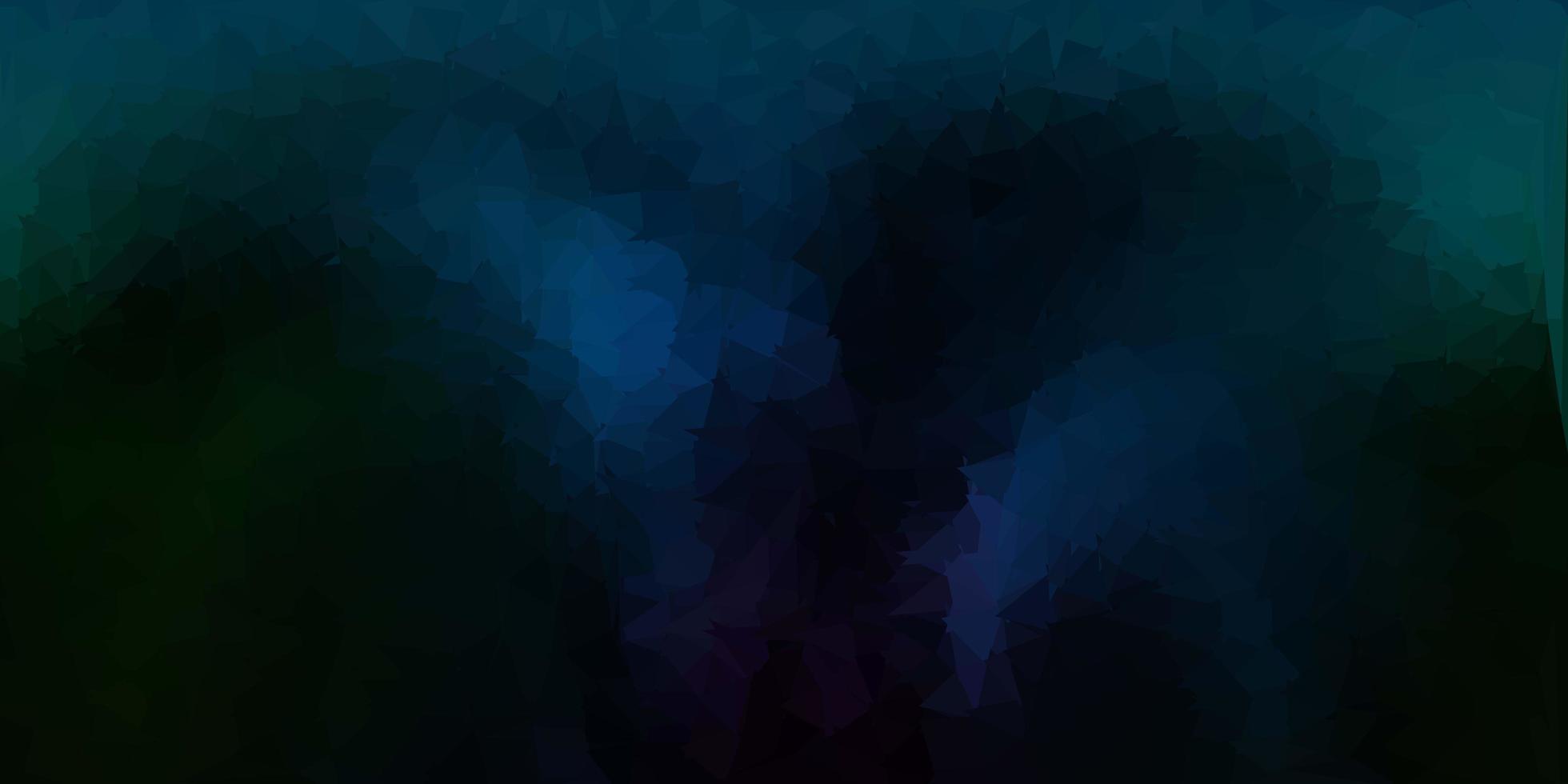 mörkblå, grön vektor abstrakt triangel bakgrund.