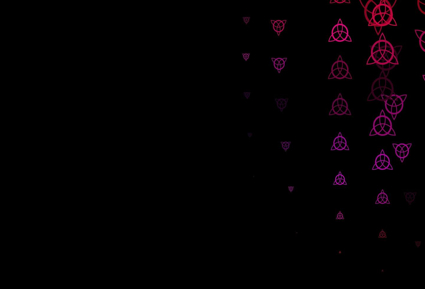 mörkrosa, rött vektormönster med magiska element. vektor