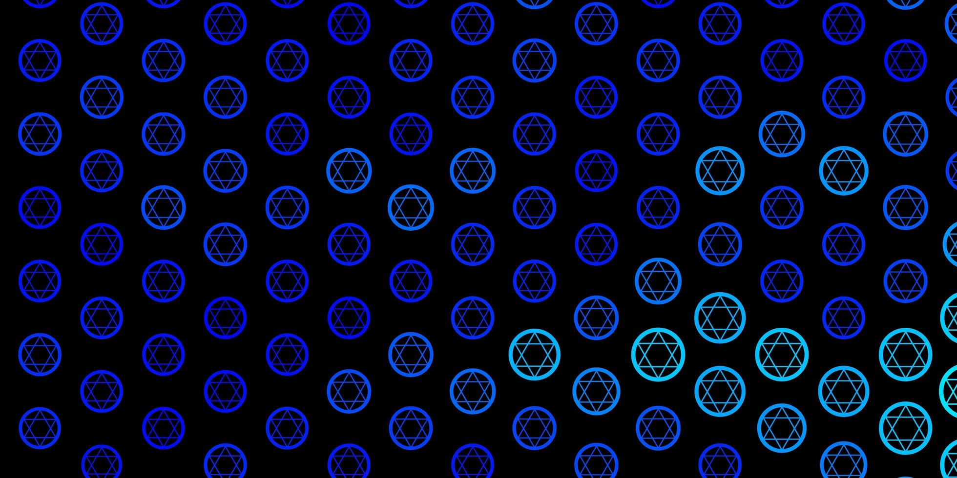 dunkelblauer Vektorhintergrund mit Mysteriumsymbolen. vektor