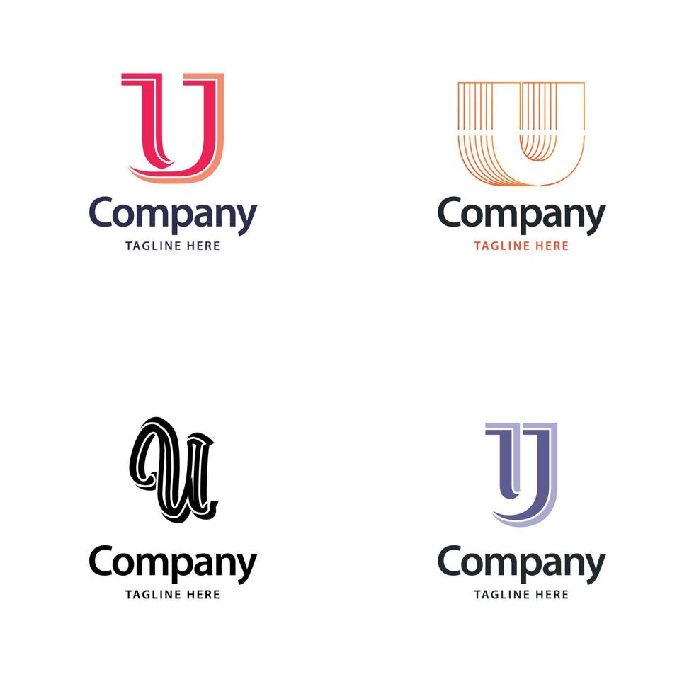 Buchstabe u großes Logo-Pack-Design kreatives modernes Logo-Design für Ihr Unternehmen vektor