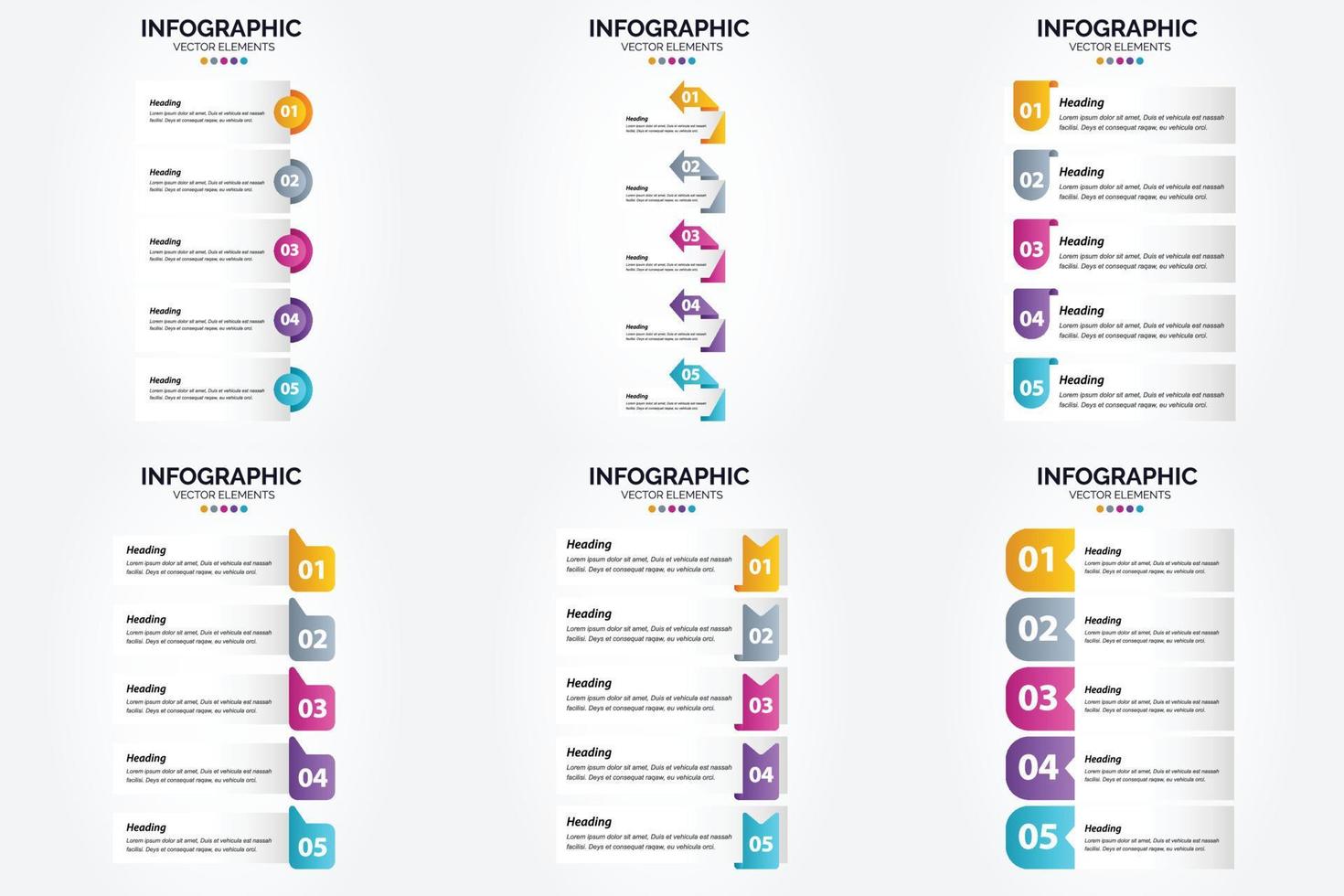 flaches Designset der Vektorillustrations-Infografiken für Werbebroschürenflieger und -zeitschrift vektor