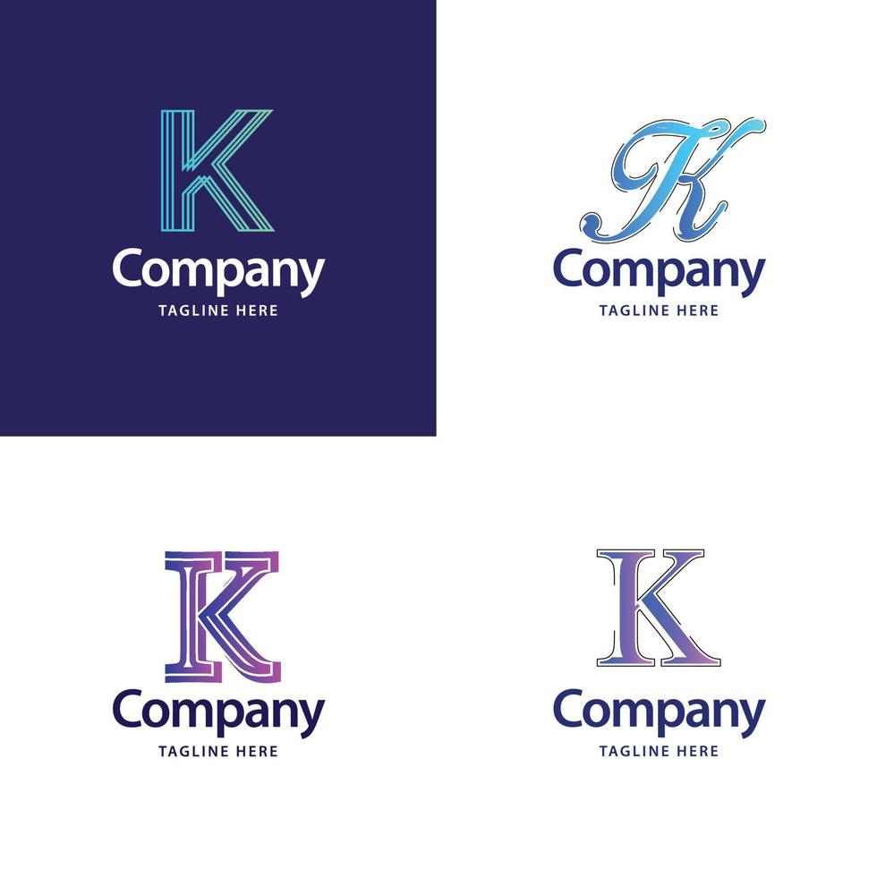 brev k stor logotyp packa design kreativ modern logotyper design för din företag vektor