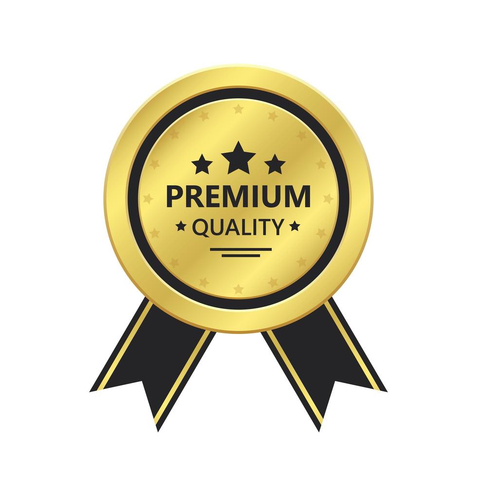 Premium-Qualität goldenes Emblem Vektor-Design-Illustration lokalisiert auf weißem Hintergrund vektor