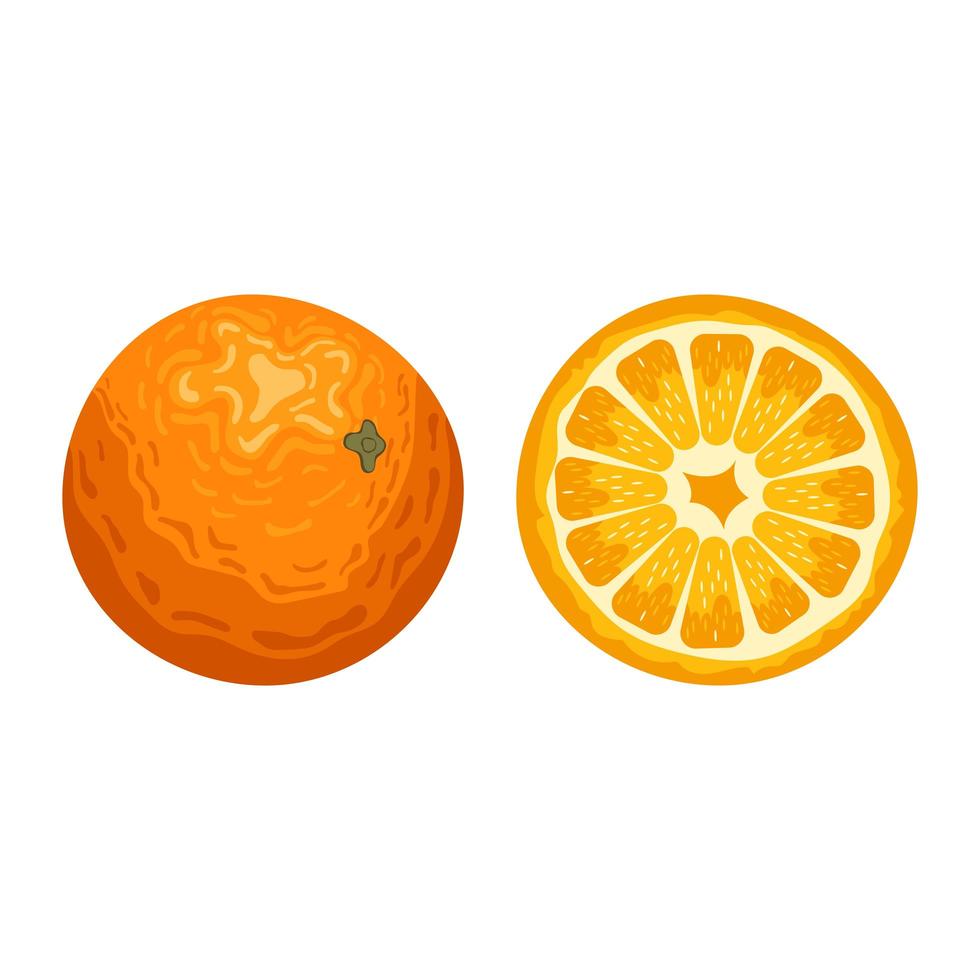 läcker orange fruktvektordesignillustration isolerad på vit bakgrund vektor