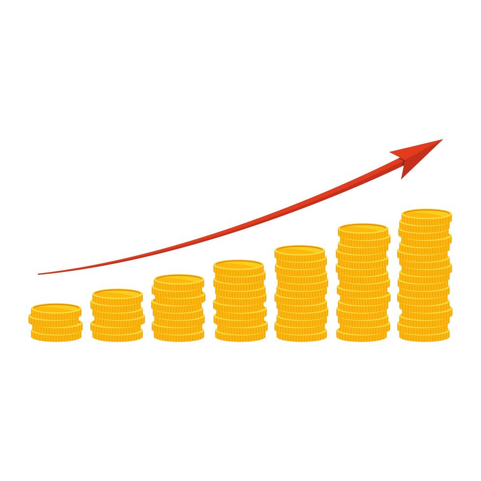 inkomst tillväxt vektor design illustration isolerad på vit bakgrund