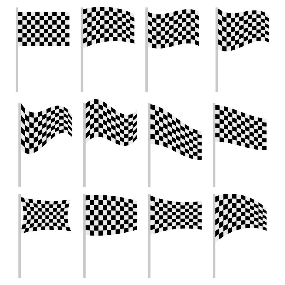 Rennflaggenvektorentwurfsillustration lokalisiert auf weißem Hintergrund vektor