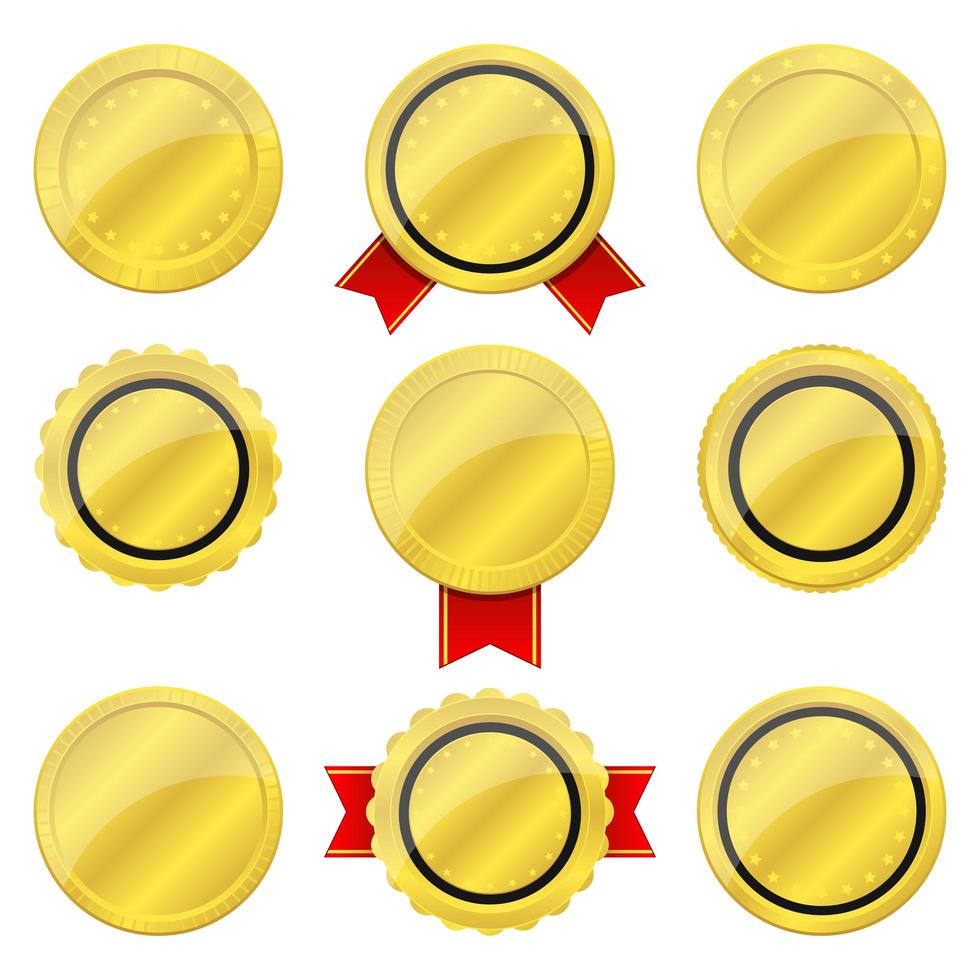 gyllene badge vektor design illustration isolerad på vit bakgrund
