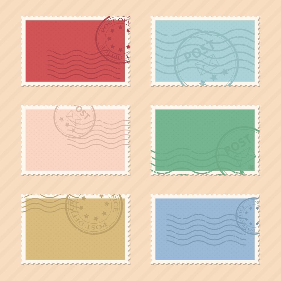 Post Briefmarken Vektor Design Illustration auf Hintergrund isoliert