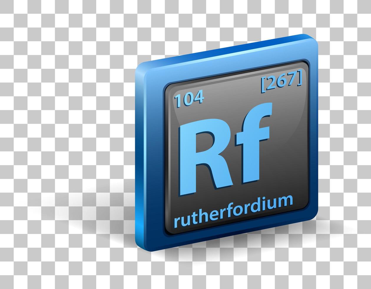 Rutherfordium chemisches Element. chemisches Symbol mit Ordnungszahl und Atommasse. vektor