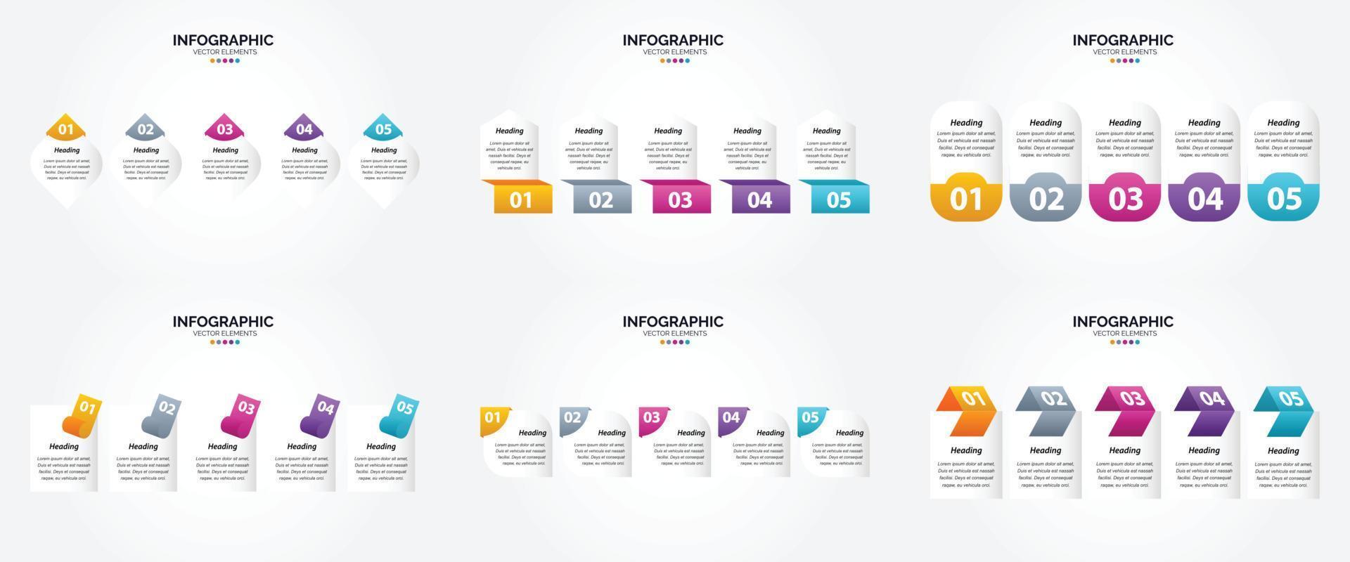 flaches Designset der Vektorillustrations-Infografiken für Werbebroschürenflieger und -zeitschrift vektor