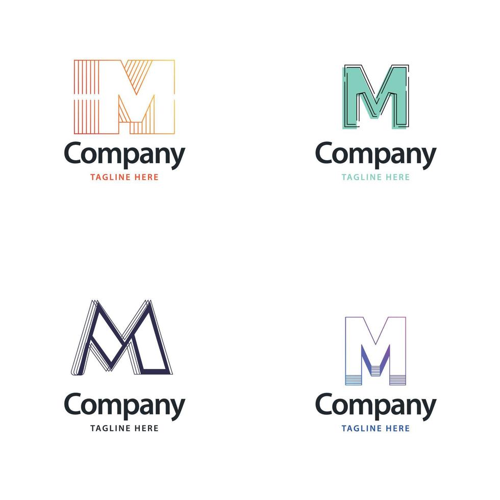 Buchstabe m großes Logo-Pack-Design kreatives modernes Logo-Design für Ihr Unternehmen vektor