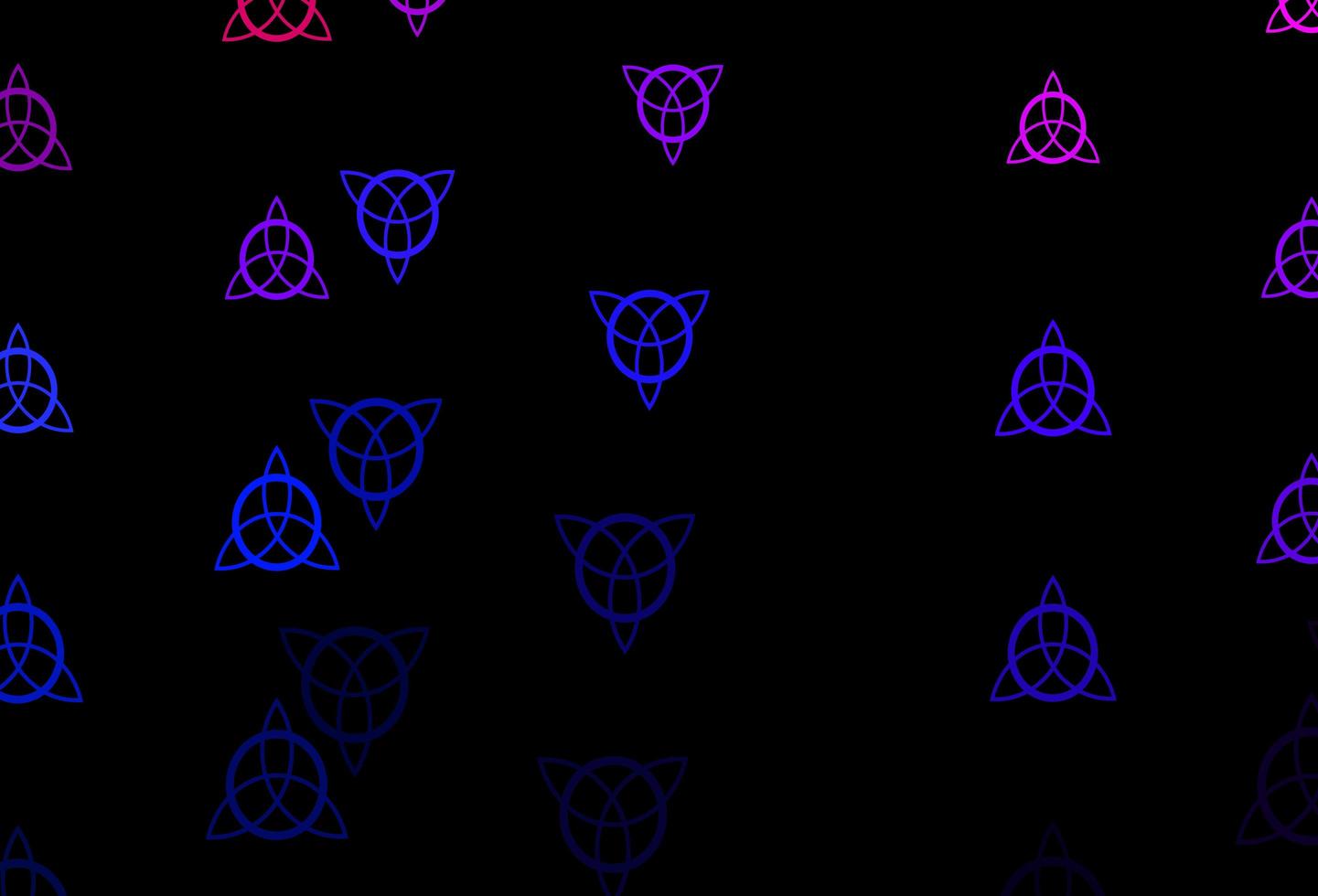 dunkelblaue, rote Vektorbeschaffenheit mit Religionssymbolen. vektor
