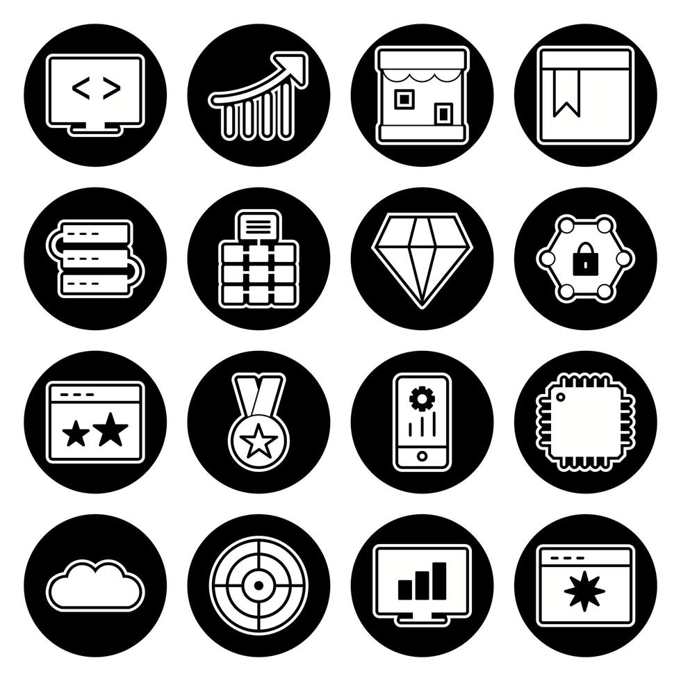 Icon Set der Suchmaschinenoptimierung für den persönlichen und kommerziellen Gebrauch ... vektor