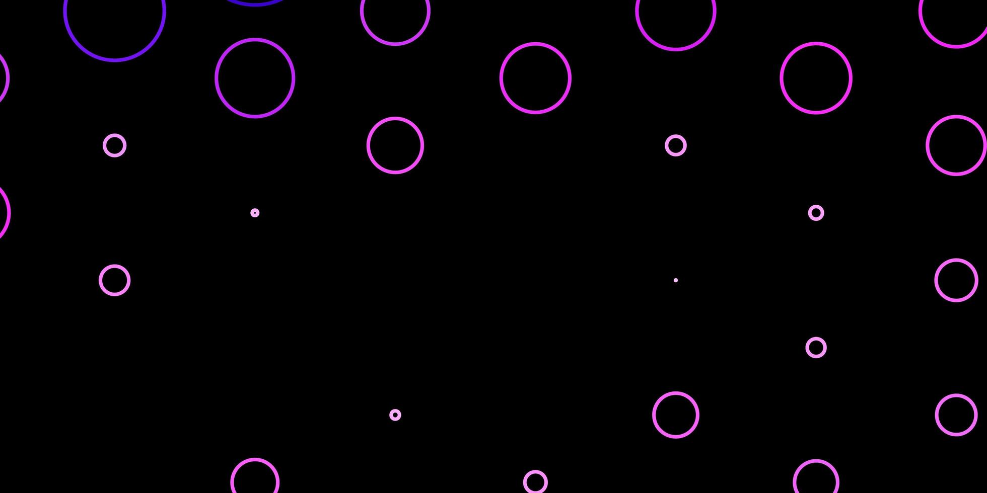 mörk lila vektormall med cirklar. vektor