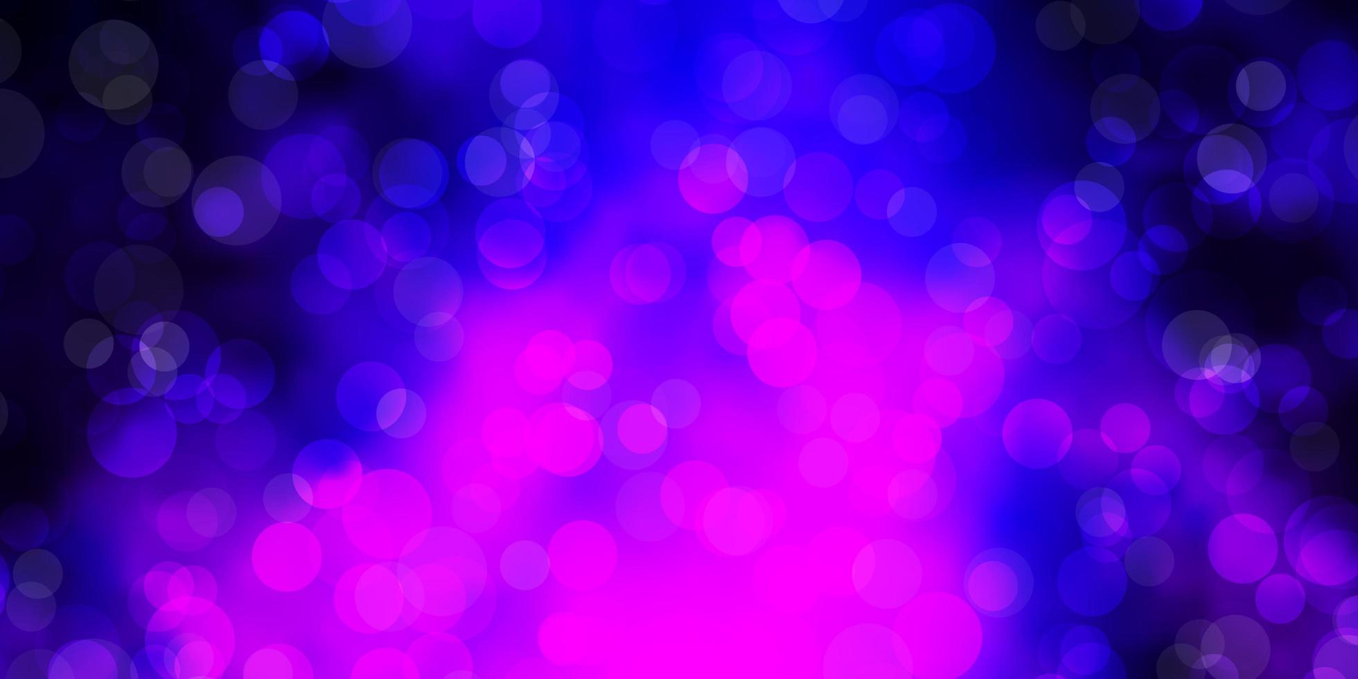 mörk lila vektor bakgrund med bubblor.