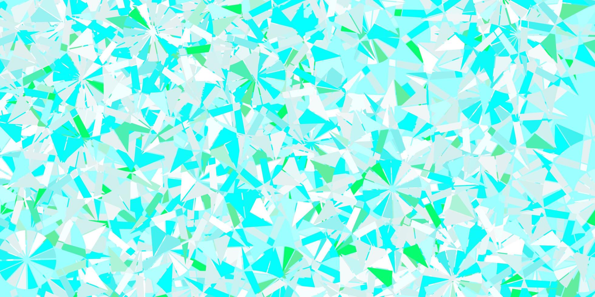 ljusblå, grön vektorlayout med vackra snöflingor. vektor
