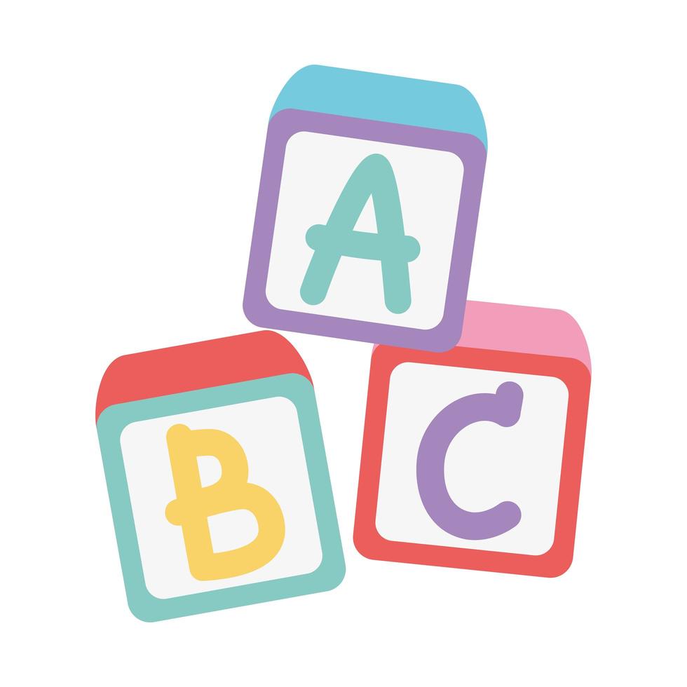 skolutbildning alfabet blockerar isolerad ikon design vit bakgrund vektor