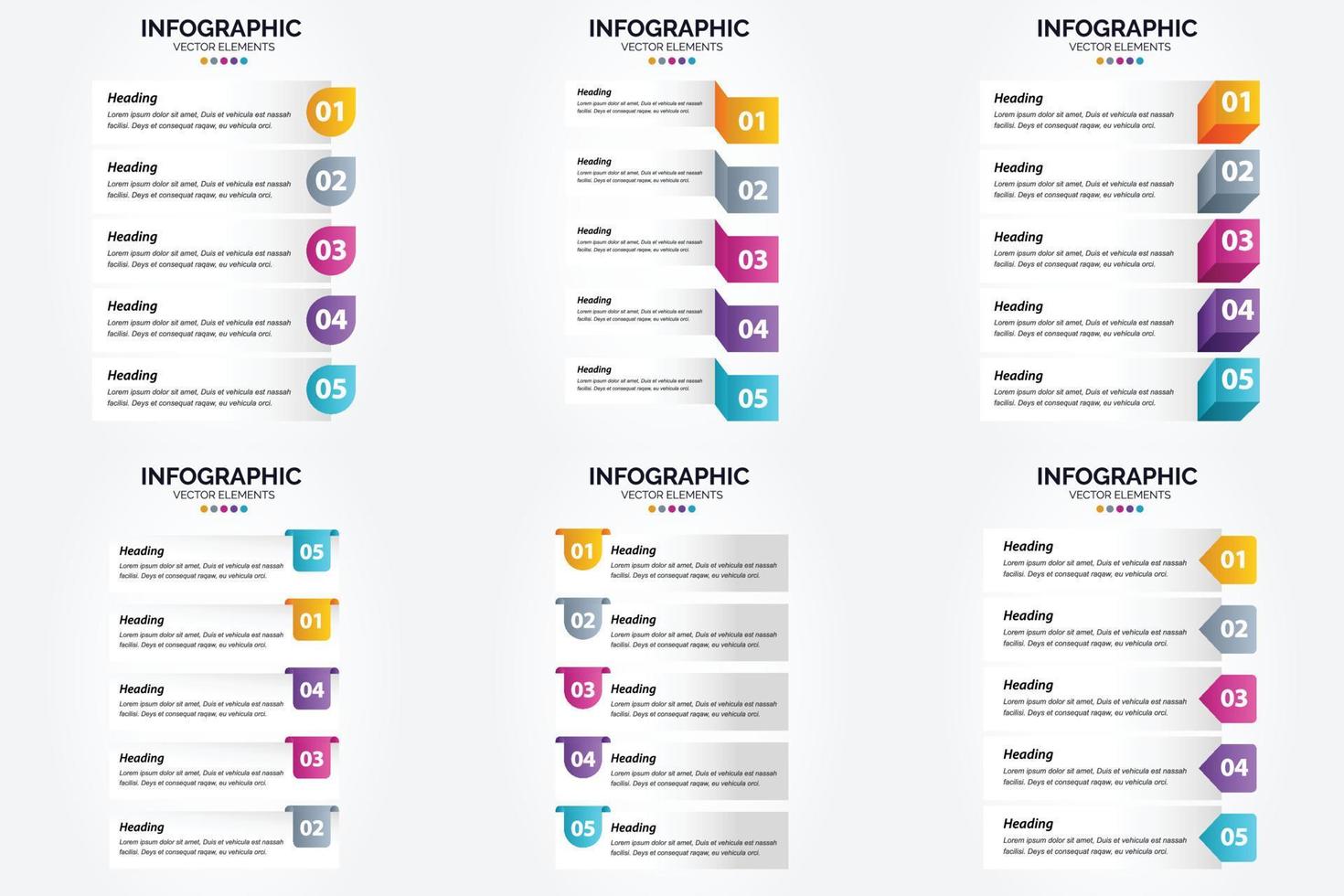 flaches Designset der Vektorillustrations-Infografiken für Werbebroschürenflieger und -zeitschrift vektor