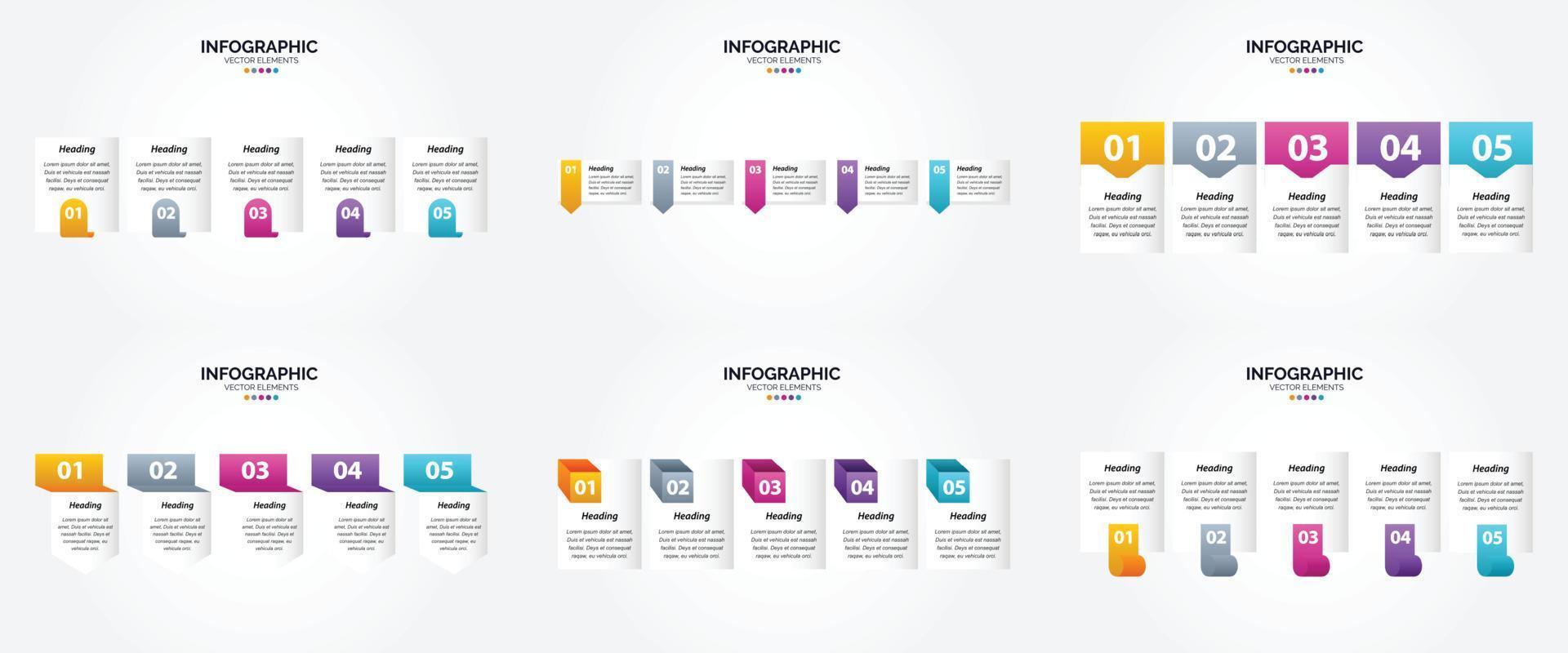 flaches Designset der Vektorillustrations-Infografiken für Werbebroschürenflieger und -zeitschrift vektor